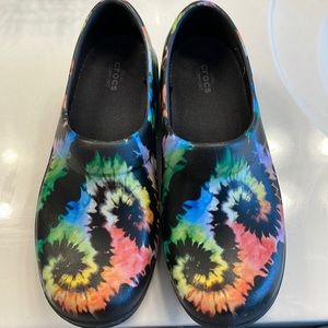 Tie dye work crocs